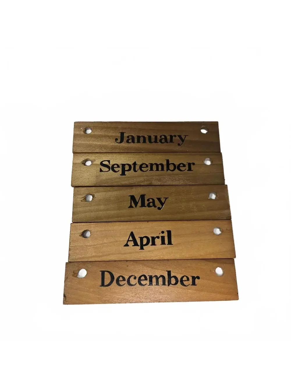 Vtg Wooden Perpetual Wall Calendar Farmhouse Cottagecore Grandmacore 22.5x11